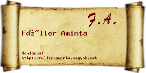 Füller Aminta névjegykártya