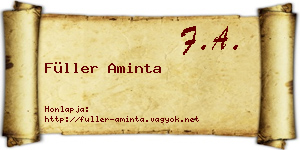 Füller Aminta névjegykártya